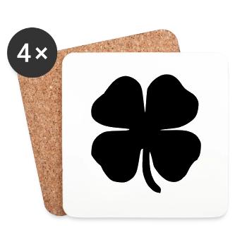 TREFLE 4 FEUILLES - Dessous de verre (lot de 4) - blanc - Devant