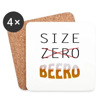 Beer lustiger Spruch Bier saufen Party - Untersetzer (4er-Set) - Weiß - Vorne