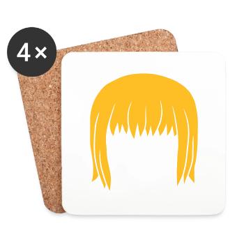 Kopf Blonde Bobfrisur Bob - Untersetzer (4er-Set) - Weiß - Vorne