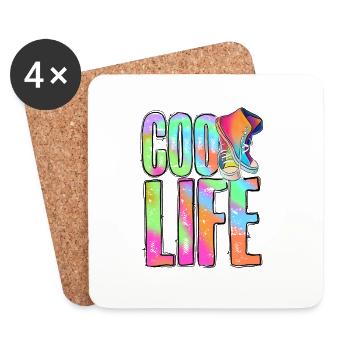 Cool Life - Coasters (set of 4) - white - Front