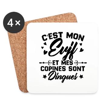 C'est Mon EVJF et mes copines sont dingues - Dessous de verre (lot de 4) - blanc - Devant