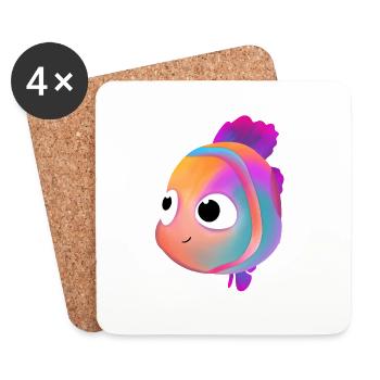 Cute Fish - Coasters (set of 4) - white - Front