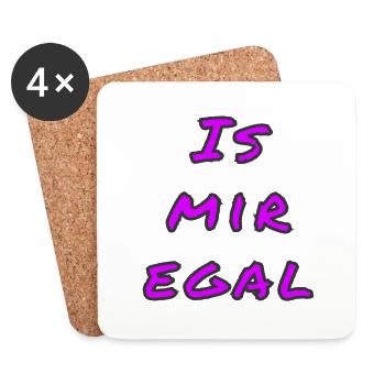 Is mir egal - Untersetzer (4er-Set) - Weiß - Vorne