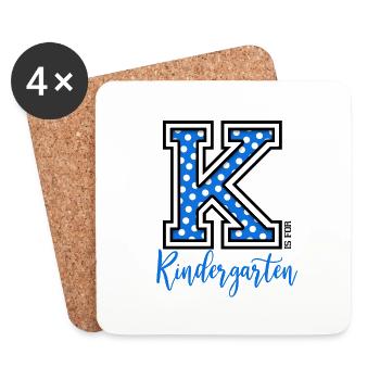 K is for kindergarten - Coasters (set of 4) - white - Front