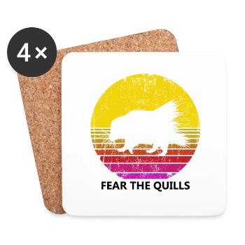 Porc-épics Designs pour les amoureux des animaux Rongeurs - Dessous de verre (lot de 4) - blanc - Devant