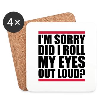 Roll My Eyes Out - Coasters (set of 4) - white - Front