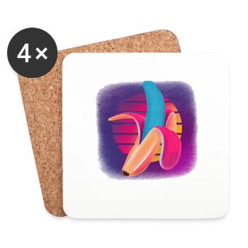Vaporwave Banana - Coasters (set of 4) - white - Front