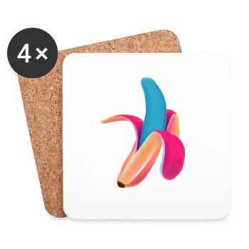 Neon Banana - Coasters (set of 4) - white - Front
