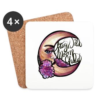 Restez Wild MoonChild - Dessous de verre (lot de 4) - blanc - Devant