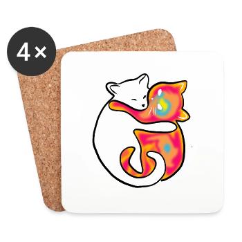 Kitty Love - Coasters (set of 4) - white - Front