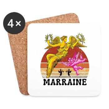 Marraine devant les Anges Sunset Vintage - Dessous de verre (lot de 4) - blanc - Devant
