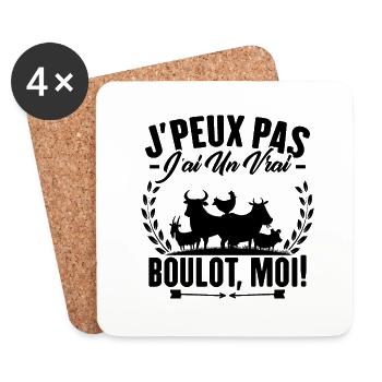 J’peux pas j’ai un vrai boulot moi ! - Dessous de verre (lot de 4) - blanc - Devant
