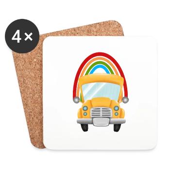 School Bus - Coasters (set of 4) - white - Front