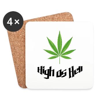 High as Hell - Untersetzer (4er-Set) - Weiß - Vorne