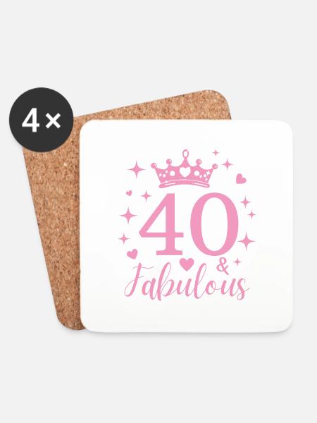 Fabelhafte 40. 40. Geburtstag - Untersetzer (4er-Set) - Weiß