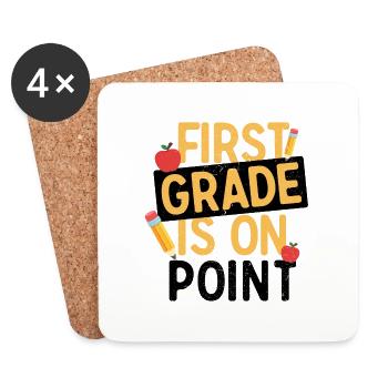 First Grade Is On Point - Coasters (set of 4) - white - Front