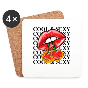 Cool & Sexy - Coasters (set of 4) - white - Front