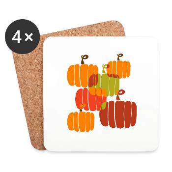 Fall Pumpkins - Coasters (set of 4) - white - Front