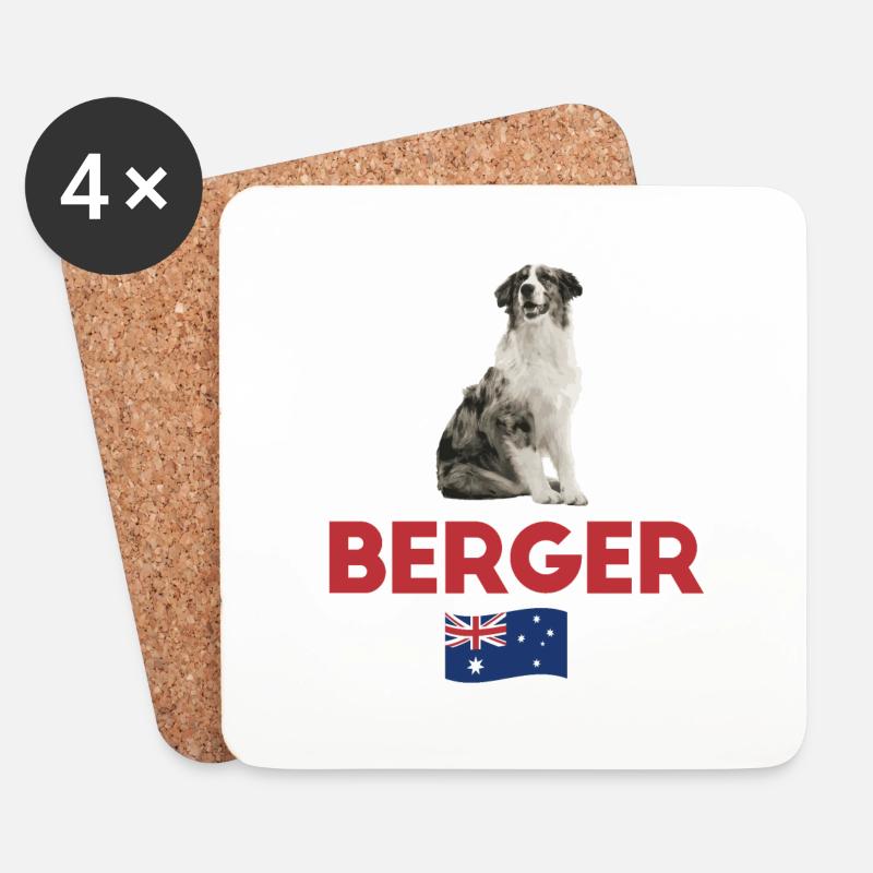 Australian Shepherd Hunderasse - Untersetzer (4er-Set) - Weiß