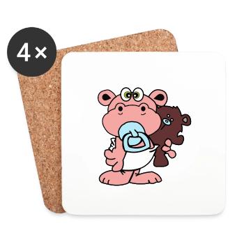 hippo nilperd lalli kids girls kids kids baby - Coasters (set of 4) - white - Front