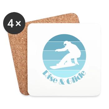 Snowboard Rise & Glide - Untersetzer (4er-Set) - Weiß - Vorne
