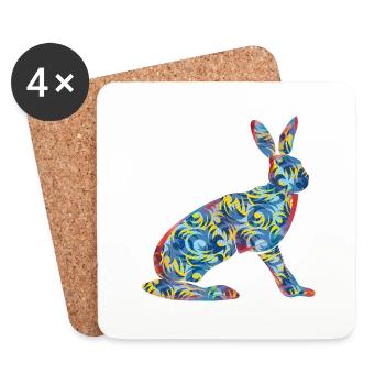 Hare - Coasters (set of 4) - white - Front