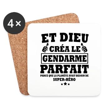 gendarme parfait - Dessous de verre (lot de 4) - blanc - Devant