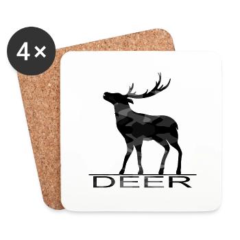 Deer - Coasters (set of 4) - white - Front