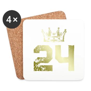 24 Zahl Krone - Untersetzer (4er-Set) - Weiß - Vorne