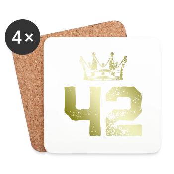 42 Couronne numérique - Dessous de verre (lot de 4) - blanc - Devant