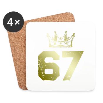 67 Number crown - Coasters (set of 4) - white - Front