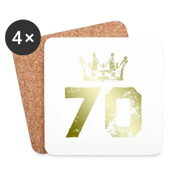 70 Zahl Krone - Untersetzer (4er-Set) - Weiß - Vorne