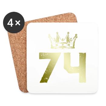 74 Zahl Krone - Untersetzer (4er-Set) - Weiß - Vorne