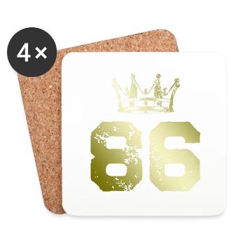 86 Number crown - Coasters (set of 4) - white - Front