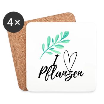 I love Pflanzen - Untersetzer (4er-Set) - Weiß - Vorne