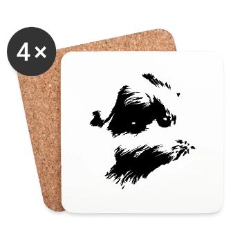 Cochon d’Inde Animal Mignon Rongeur Animal Vecteur - Dessous de verre (lot de 4) - blanc - Devant