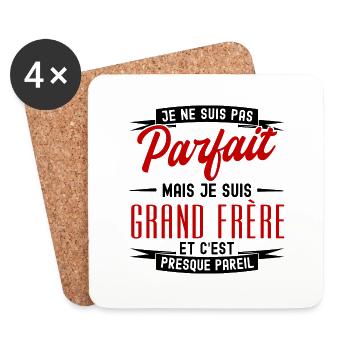 pas parfait mais grand-frère - Dessous de verre (lot de 4) - blanc - Devant