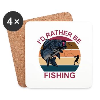 Angler Saying Fishing Fisherman Gift Idea - Coasters (set of 4) - white - Front