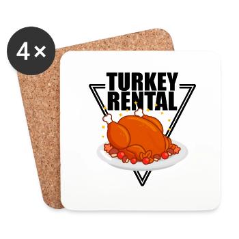 Truthahn Verleih Thanksgiving Erntedankfest - Untersetzer (4er-Set) - Weiß - Vorne