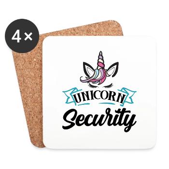 Unicorn security dad mom daughter adult costume ha - Dessous de verre (lot de 4) - blanc - Devant