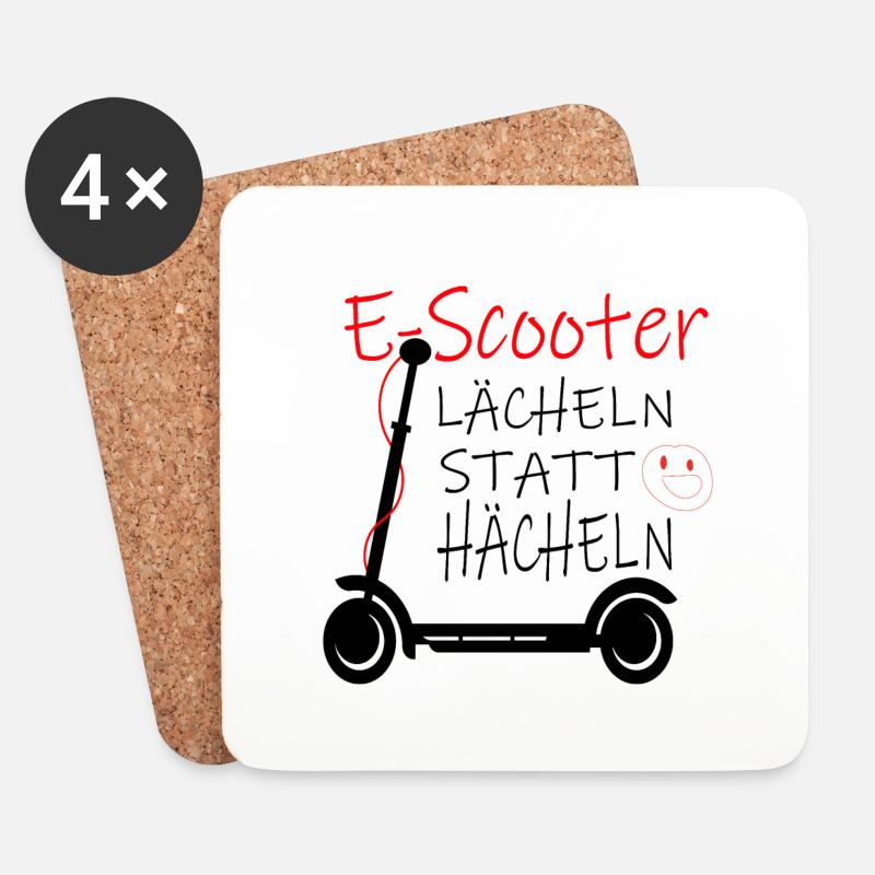 E Scooter Elektro Roller, Scooter - Untersetzer (4er-Set) - Weiß