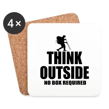 Think outside hiking quote - Coasters (set of 4) - white - Front