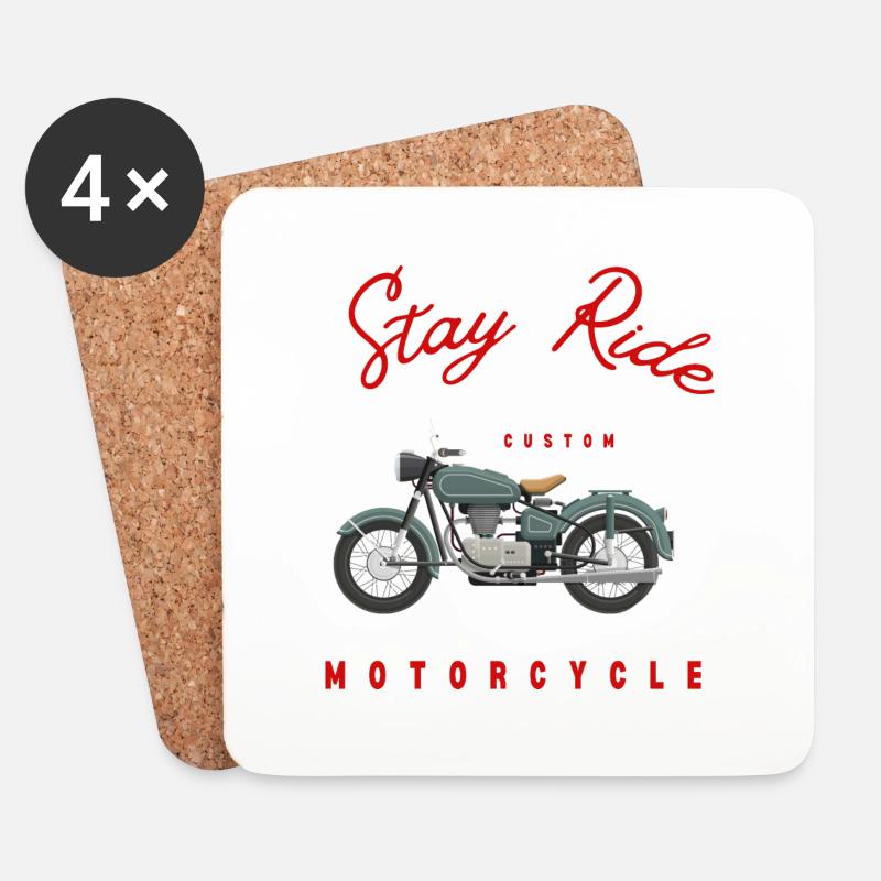 Stay Ride - Untersetzer (4er-Set) - Weiß