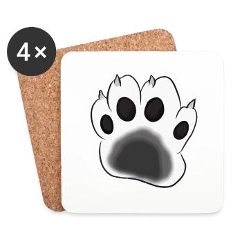 Cat's Paw Paw Cat Vector Gift Idea - Coasters (set of 4) - white - Front