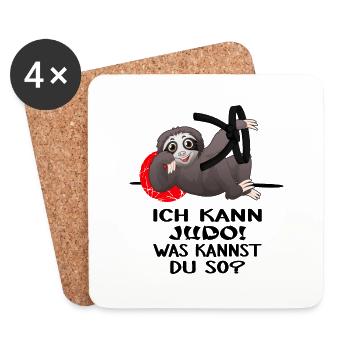 Judoka kann Judo Kampfsport-JUDO - Untersetzer (4er-Set) - Weiß - Vorne