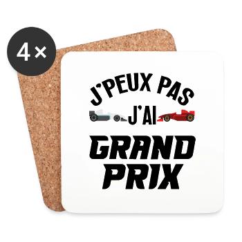 Je peux pas j'ai grand prix cadeau course voitures - Dessous de verre (lot de 4) - blanc - Devant