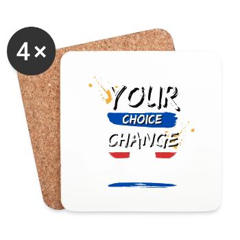 Vos choix change votre vie ! - Dessous de verre (lot de 4) - blanc - Devant