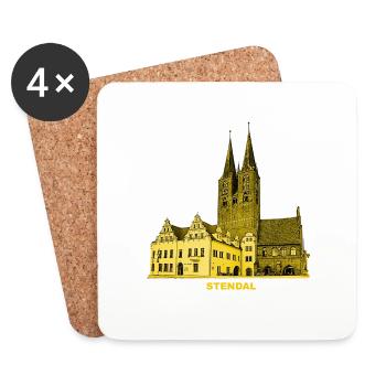 Stendal Town Hall Église Hanséatique Ville d’Altmark - Dessous de verre (lot de 4) - blanc - Devant