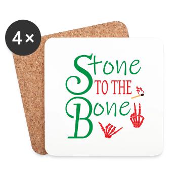 Stone to the bone Pierre à l'os grande notion âme - Dessous de verre (lot de 4) - blanc - Devant