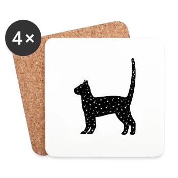 Himmlische Katze - Untersetzer (4er-Set) - Weiß - Vorne